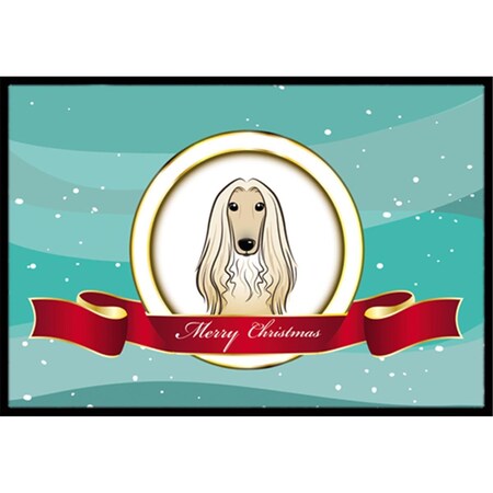Carolines Treasures Afghan Hound Merry Christmas Indoor and Outdoor Mat- 18 x 27 in. BB1554MAT